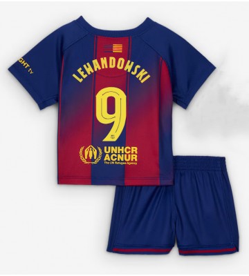 Barcelona Robert Lewandowski #9 Hjemmebanetrøje Børn 2025-26 Kortærmet (+ Korte bukser)
